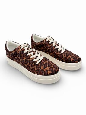 Jessica Simpson Caitrona2 Leopard Print Platform Lace-Up Sneakers 8.5 NEW